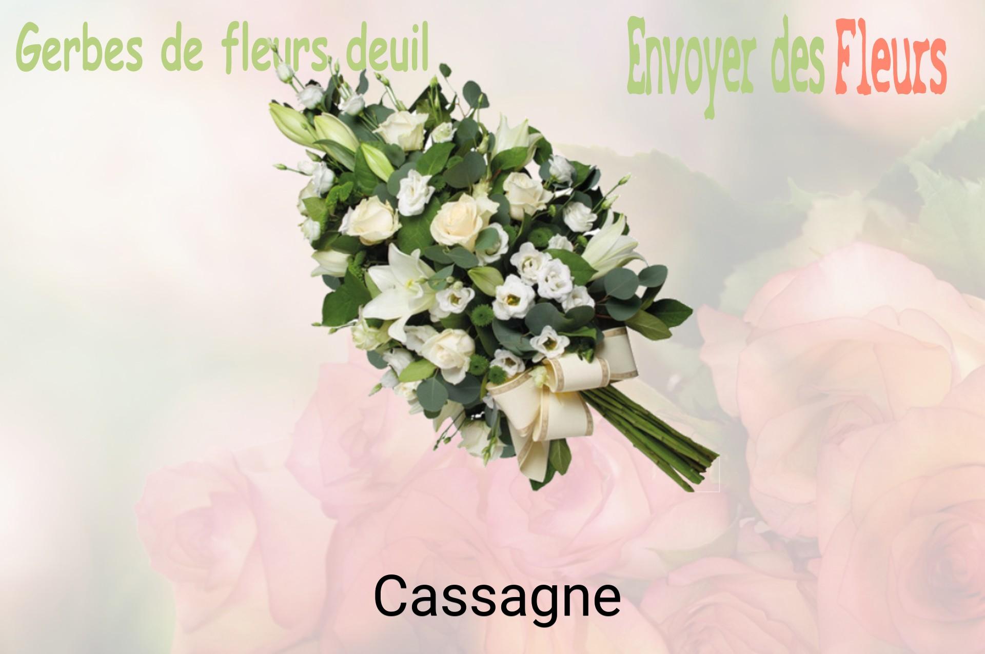 Gerbe de fleurs de deuil livrée à Cassagne